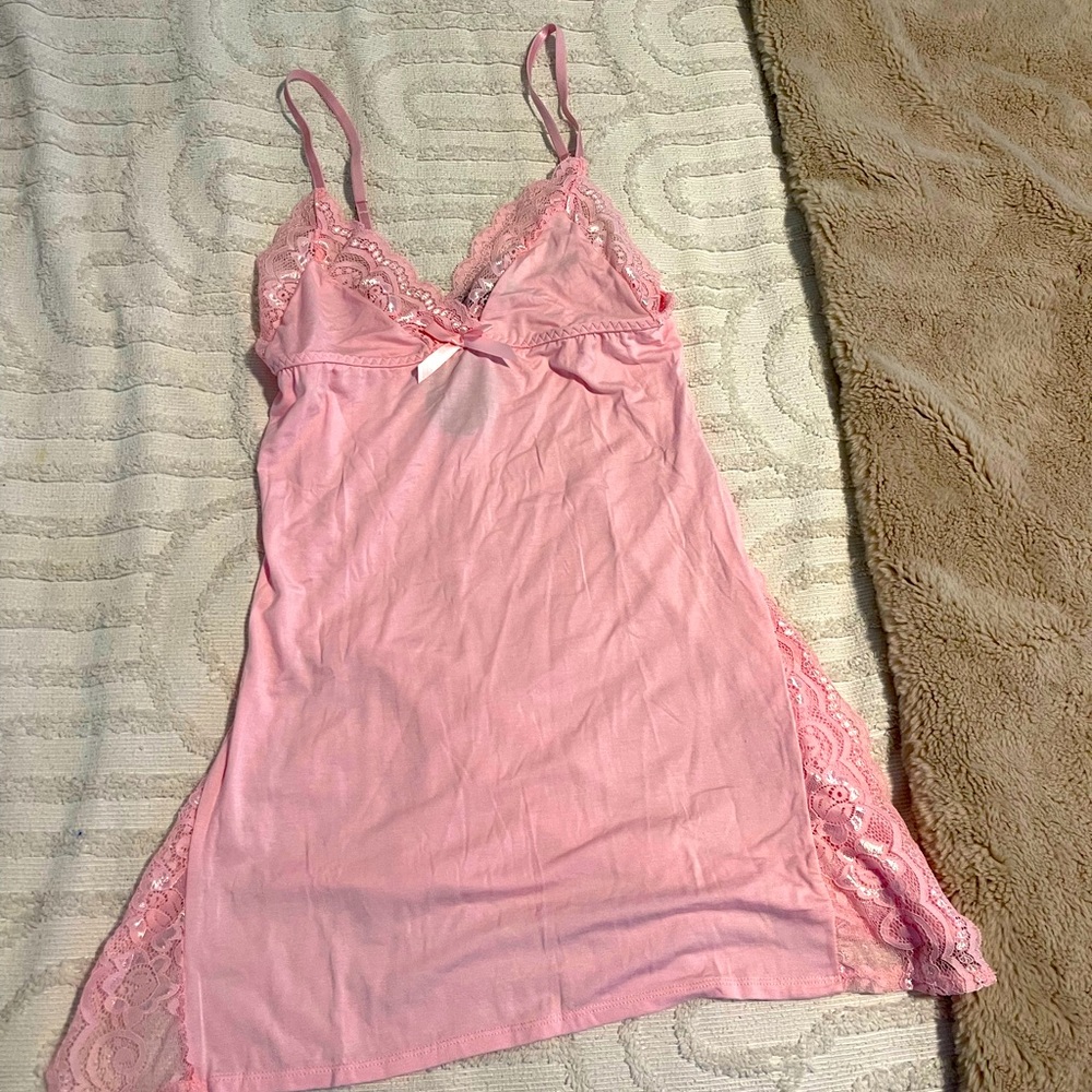 Baby Pink Laced Night Gown Never Worn With Tags Size- Small